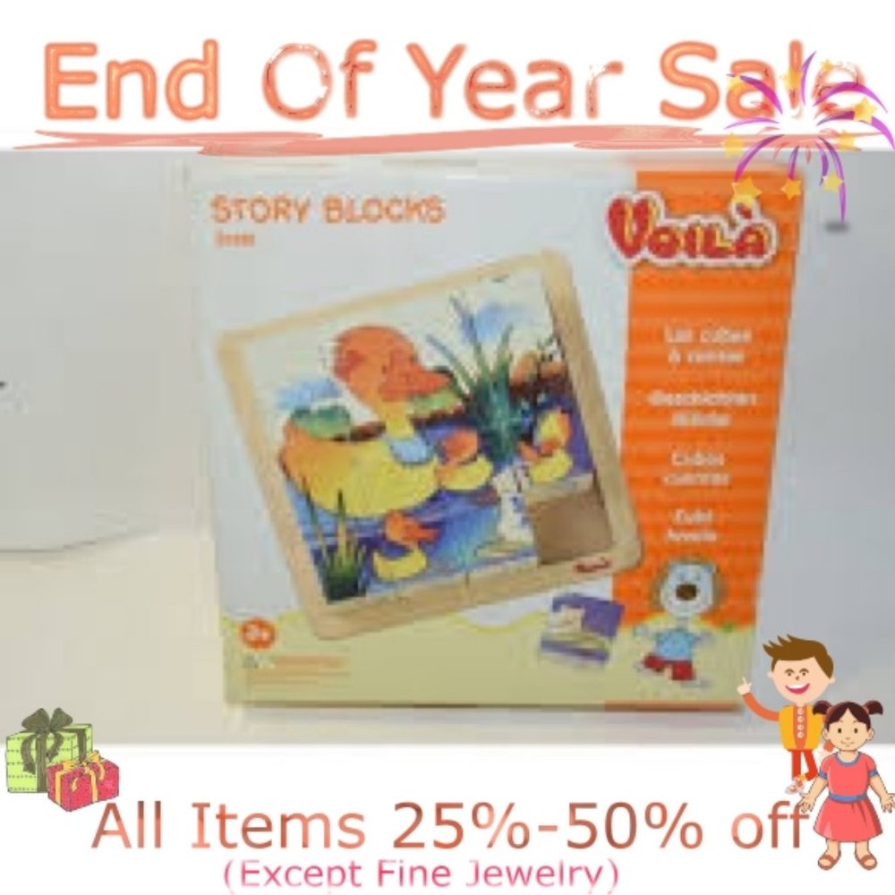 NIB Voila Story Blocks 6 sides with 16 blocks